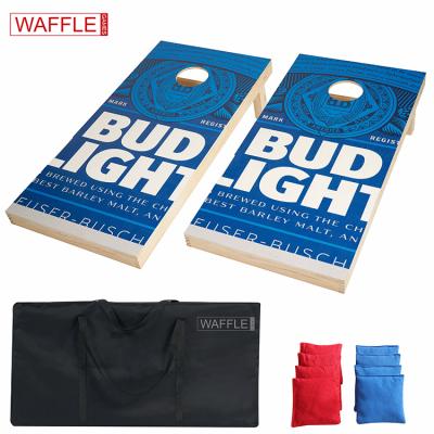 China Pocket Screwed Regulation Size Wooden Cornhole Game Set With Custom Printing for sale