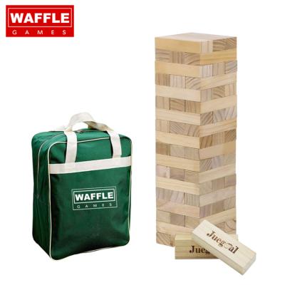 China Well Sanded Edges WAFFLE GAMES Custom Branded Building Block Premium Giant Wooden Tower for sale