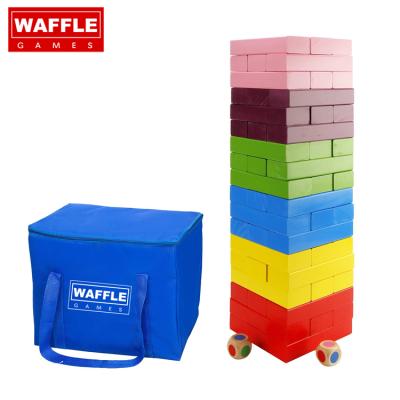 China Well Sanded Edges WAFFLE GAMES Premium Giant Wooden Rainbow Stacking Blocks for sale