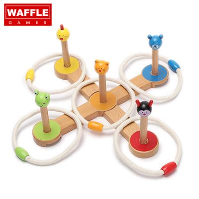 China Premium Wooden Colorful Kids Ring Toss Game Environmental WAFFLE GAMES Set for sale