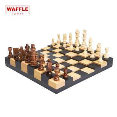 China GT Varnished Hand Crafted Wooden Pawns 3D Custom Chess Board Set for sale