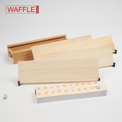 China WAFFLE GAMES Wooden Rummy Game Travel Set Premium Wooden Rummy for sale