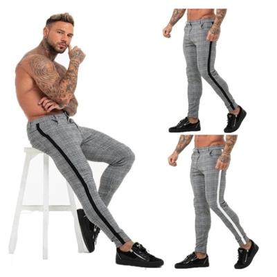 China 2021 New Streetwear Hip Hop Elastic Pants Men's Casual GYM Hip Hop Men's Pants Stripe Plaid Sweatpants Pants Mens Clothes Anti-pilling for sale