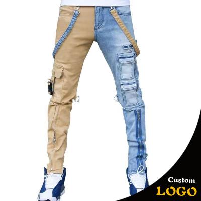 China 2021 breathable new wash color stretched men's brand denim jeans pants fashionable slim straight zipper jeans for sale