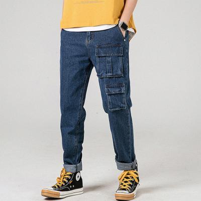 China 2019 New Hot Selling Breathable Men Loose Wide Leg Feeling Straight Cargo Pants Leisure Travel Style Cargo Pants for sale