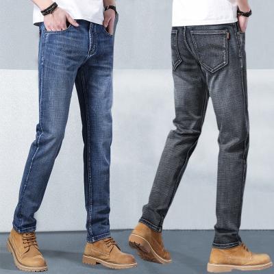 China 2021 Brand New SULEE Tops Elastic Straight Denim Pants Breathable Men's High Quality Logo Business Casual Pants Men's Jeans Pants for sale