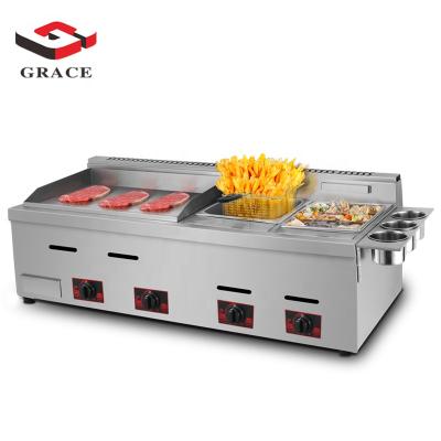 China Grace Commercial Heavy Duty Hot Sale High Quality Griddle With Deep Fryer Machines 1300*640*500mm for sale