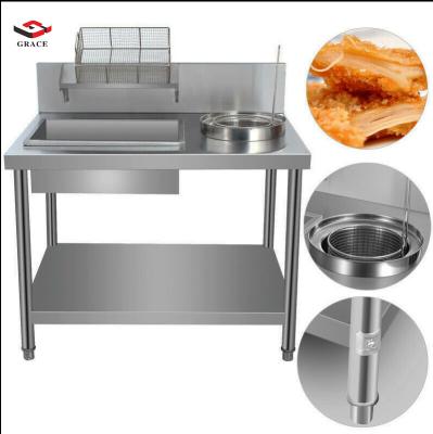 China Stainless Steel Fried Chicken Breading Station Equipment Stainless Steel Chicken Breader for Commercial Kitchen GR-1200 NC; Grace 56KG of GUA Ribbon for sale