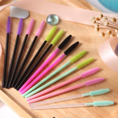 China Eyelash Beauty Maker Solid Handle Bendable Mascara Magic Wands Disposable Eyelash Spoolie Brush for sale