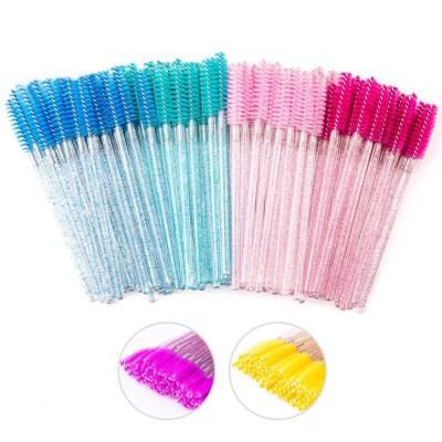 China Soft Disposable Crystal Tube Mascara Wands 50pcs/pack Eyelash Brush for sale