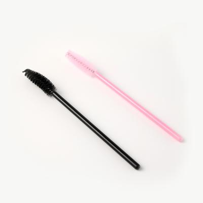 China Other Pink Black Disposable Micro Mascara Wands Whips Spoolie Eyelash Comb Mini Eyebrow Brush for sale