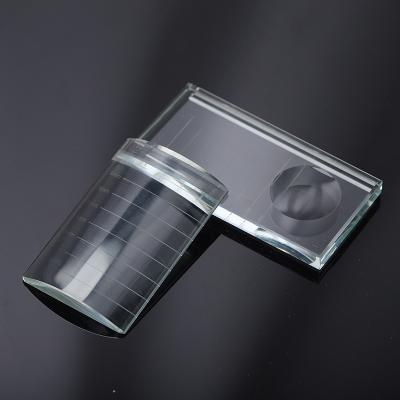 China Crystal Glass Glue Tray Acrylic Lash Extension Tiles Eyelash Glue Holder for sale