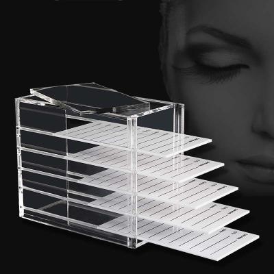 China Novel Acrylic and Cheap Products 5 Layers Cosmetic Makeup Case Acrylic Storage Box Organizer False Eyelash for Grafting Lash Extension for sale