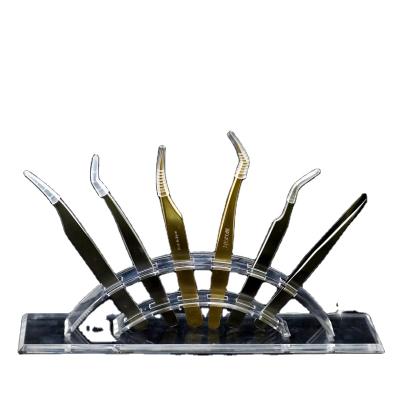 China Professional Eco-friendly Lash Extensions Tweezer Display Acrylic Eyelash Tweezers Storage Racks for sale