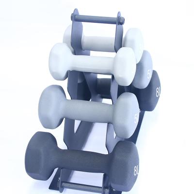 China Plastic Dip In Dumbbell Men's Bodybuilding Mats 32 Pound Dumbbell Set With Rack for sale