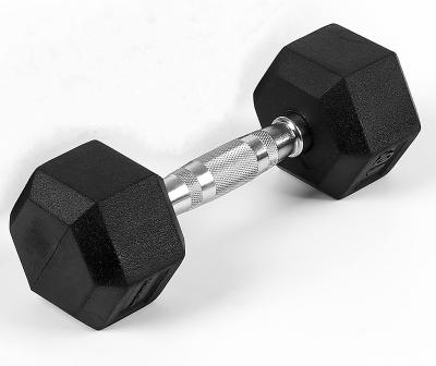 China Hex Strength Color Men Dumbbell Rubber Coated Training Rubber Covered Dumbbell for sale