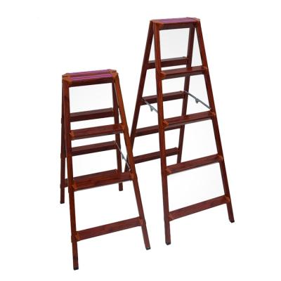 China 4/5/6 Folding Ladders Aluminum Folding Household Portable Wooden Ladder for sale