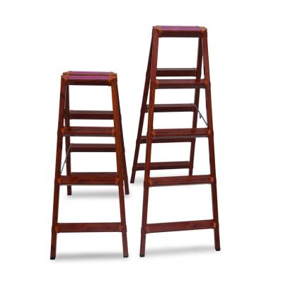 China Responsive Folding Ladders Household Indoor Ladder Grain 4 Portable Wooden Steps Ladder for sale