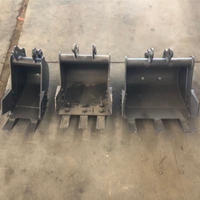 China Cultivate TSP-8D028 Crawler Mini Excavator Spare Part Bucket With Teeth 200mm 300mm 400mm for sale