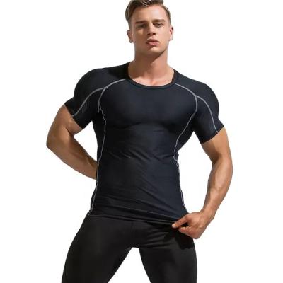 China High Quality Viable Polyester Men's Running T-Shirt Quick Dry Fitness Shirt Workout Exercise Clothes Lightweight Full Body Gym Sport Shirt for sale