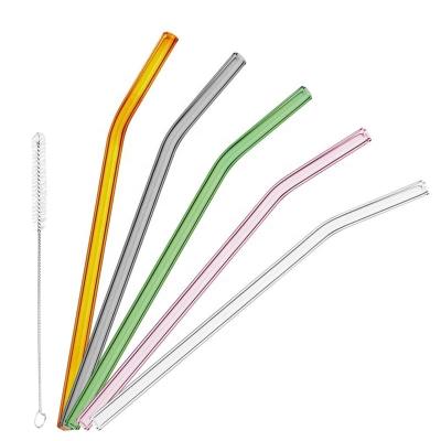 China New eco-friendly clear reusable classic/postmodern food grade bubble boba drinking straw colored glass set for sale