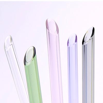 China New classic/postmodern lead-free heat-resistant straight glass multi-color tea cup dedicated Straw Home Drinking Glass Non-toxic drinking Straws for sale