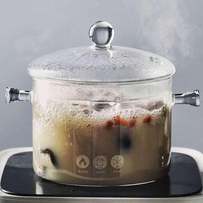 China 1200/1500/1800ml Canned Food Heat Resistant Glass Clear Glass Jar Cooking Pot For Home for sale