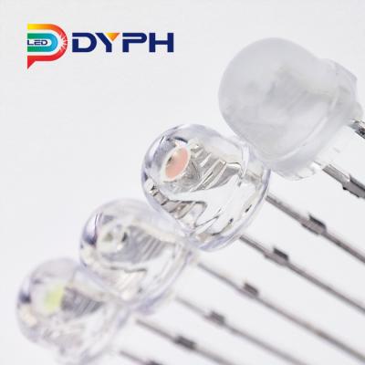 China Show DyPh LED Through Hole Dip Led 4.8mm 5mm 8mm 0.06W 0.25W 0.5W 0.75W Red Blue White Straw Hat Led Diode for sale