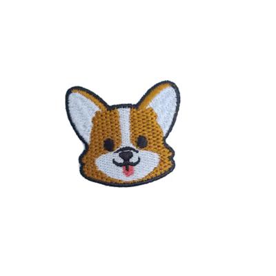 China Sustainable Corgi patch dog factory custom bulk wholesale disneyes velcroes anime woven iron on patch dog embroidery patches for sale