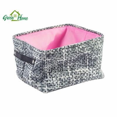 China Sustainable Storage Baskets Fabric Textile Cotton Rope Storage Basket Handless For Clothes Storage for sale