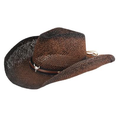 China Character design professional style men's and women's modern fashion jazz hat cowboy straw hat for sale