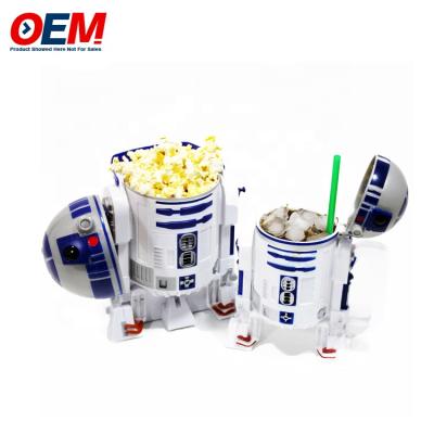 China Cartoon shape; airtight custom printed plastic movie star popcorn bucket with lid for sale