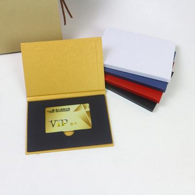 China Recyclable Clamshell Style Paper Flute Box Super Slim Custom Credit Card Gift Box For Hotel VIP Bank Card for sale