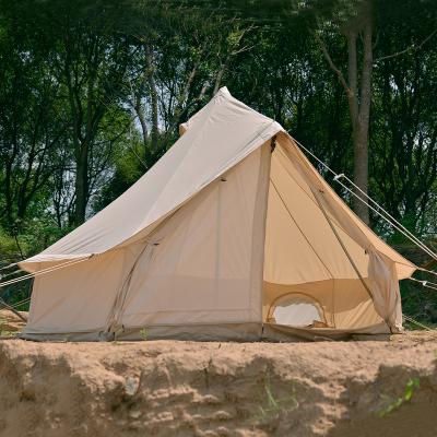 China Trigone/V-type ground nail yurt camp hotel tent Indiana tent cotton camping tent outdoor bell tent for sale