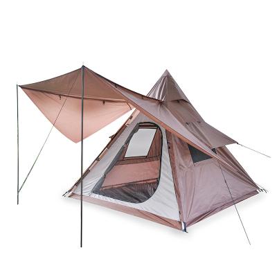 China Extended Type Pyramid Tent 4 Person Glamping Aluminum Pole Outdoor Camping Indian Tents for sale