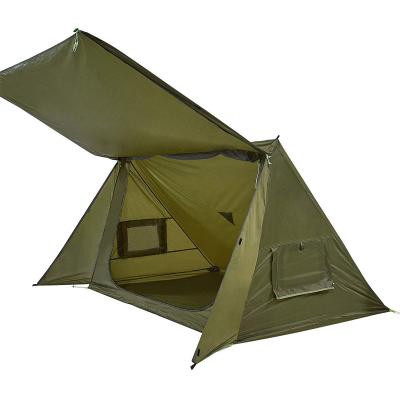 China Outdoor Jungle Single Tent Camping Wild Ultralight Survival Tent Straight Tying Type Factory Customized for sale