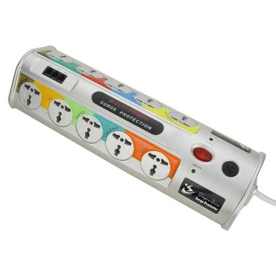 China Residential / Multipurpose 10 Way Universal Type - 2 USB Port Child Surge Protection Extension Cord Power Strip for sale