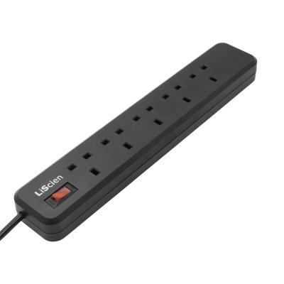 China Commercial 5 Gang BS Outlet Surge Protector UK Outlet Extension Cord Power Strip for sale