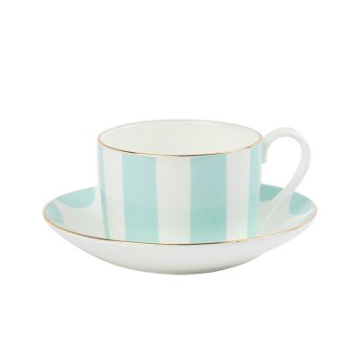 China Country Design Economic Wholesale Unique Hot Sale Blue Teacup and Saucer Custom for sale