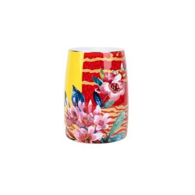 China Antique Country House Decoration Luxury Design Style Flower Bone China Vase for sale