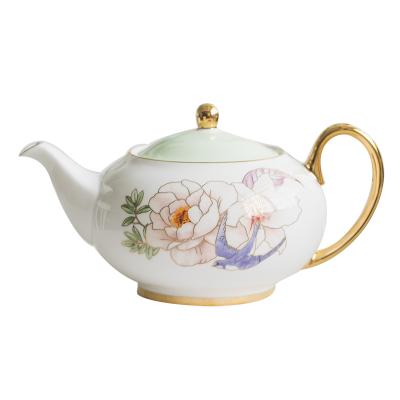 China New 2021 Viable Hot Sale Unique Fine Quality Floral Design Wholesale Ceramic Teapots for sale