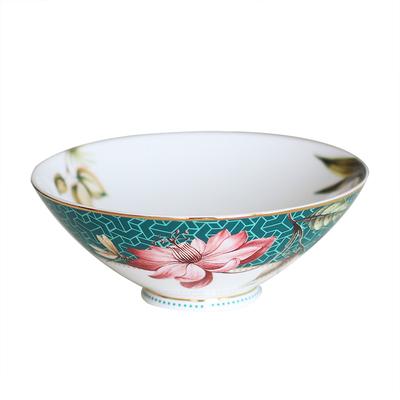 China Floral Design Viable Wholesale High Quality Best Price Exquisite Bone China Ceramic Fruit Salad Bowl for sale