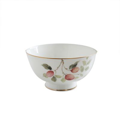 China Various Viable Promotional Goods Using British Style Porcelain Rurality Stackable Bowls With Gold Line for sale