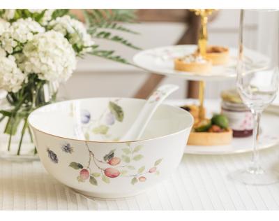 China 2021 new popularity contemporary flowers and fruit hot sale porcelain bone china soup cereal bowls for restaurant for sale