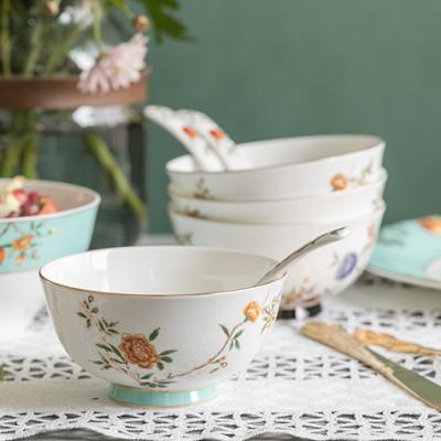 China Viable Chinese Style Pomegrante Sale Bone China Cereal Hot Rice Bowl for Restaurant and Home for sale