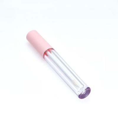 China Custom Wholesale High Quality Plastic Empty Round Lip Gloss Pink Tube for sale