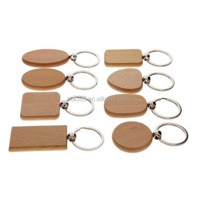 China Popular Decoration Key Chain Wooden Key Chain Custom Design Laser Engraved Wood Printed Logo Wood Keychain Name Key Chain Indicator Blank for sale