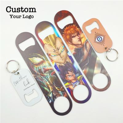 China Beer Bottle Opener Sublimation Flat Bar Blade Beer Bottle Opener Logo Metal Stainless Steel Viable Custom Blank Beer Bottle Opener for sale