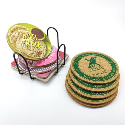 China Factory Price Viable Wholesale Wooden Cork And Paper Coasters Design Round Cork Coaster With Lip Cheap Custom Cork Coaster for sale