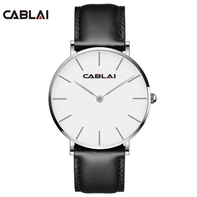 China New Water Resistant Business Custom Your Logo Watches Waterproof Oem Leather Strap Quartz Watch for sale